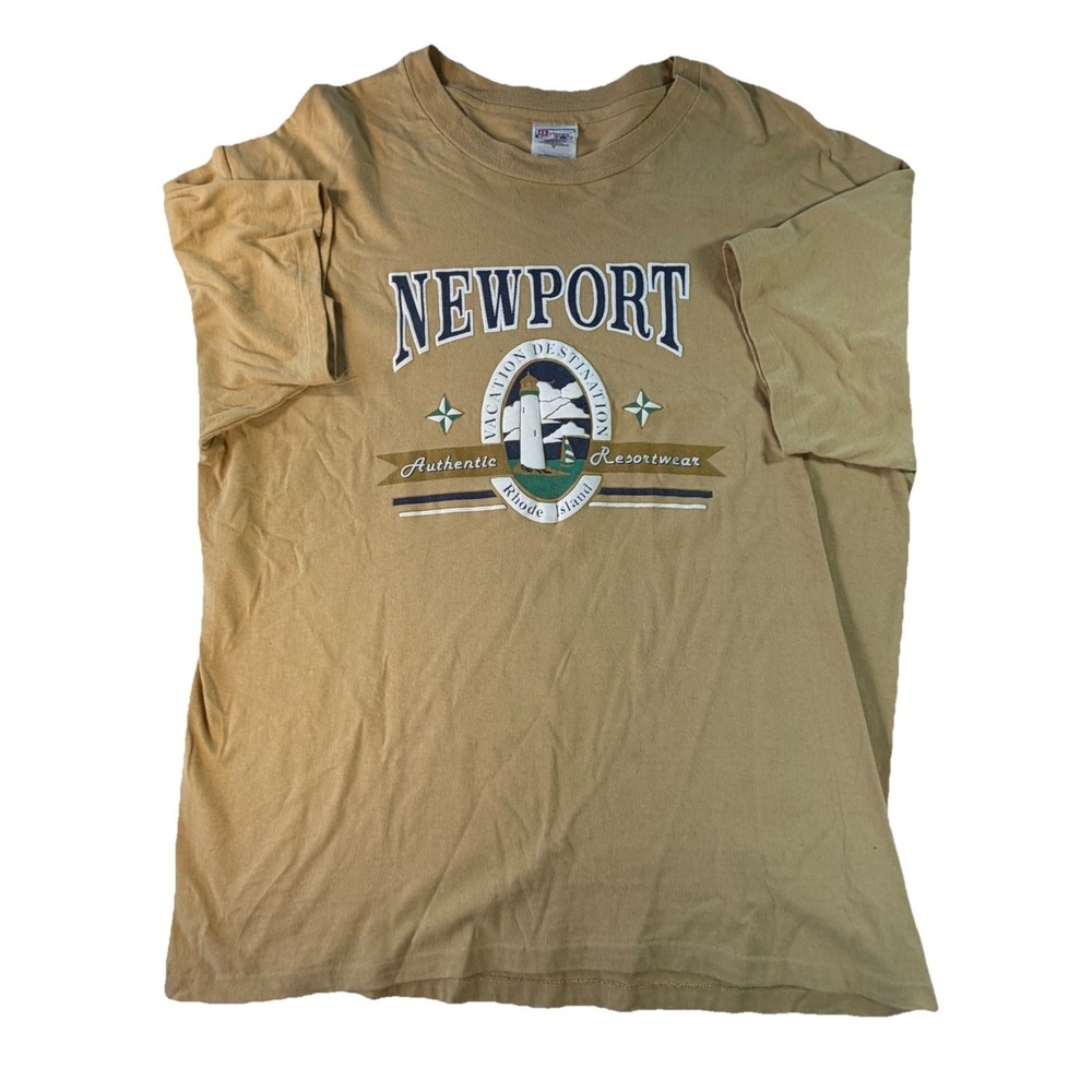 Vintage Newport Rhode Island Single Stitch Hanes Beefy T USA Size XL